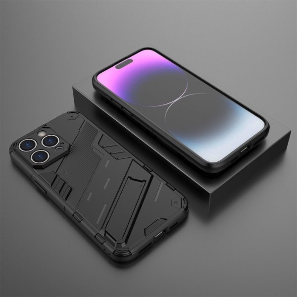 iPhone 15 Pro Skal med Stativ Svart