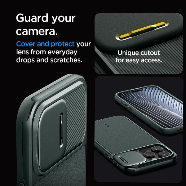 Spigen iPhone 15 Pro Skal Optik Armor MagFit Abyss Green