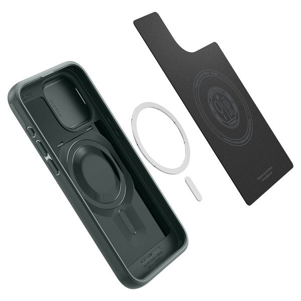 Spigen iPhone 15 Pro Skal Optik Armor MagFit Abyss Green