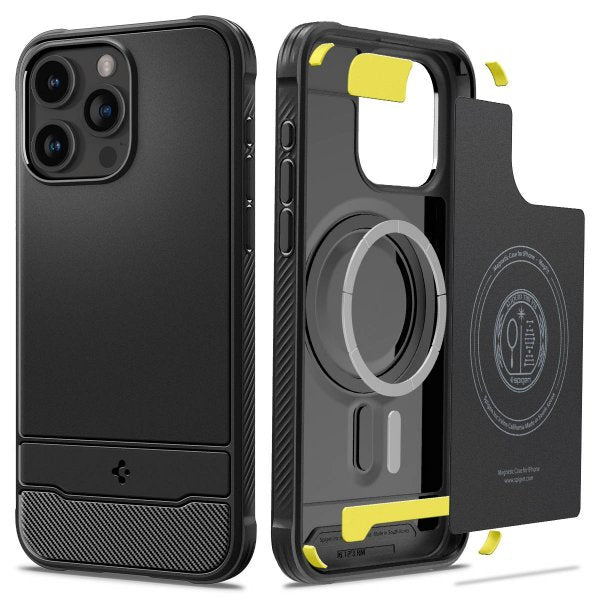 Spigen iPhone 15 Pro Skal Rugged Armor MagFit Matte Black