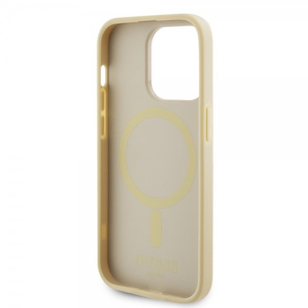 Guess iPhone 15 Pro Skal Saffiano MagSafe Beige