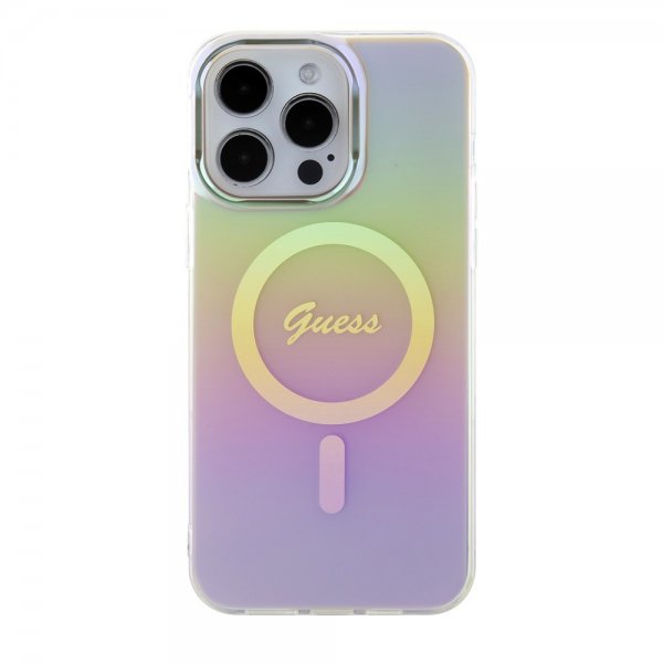 Guess iPhone 15 Pro Skal Script MagSafe Rosa