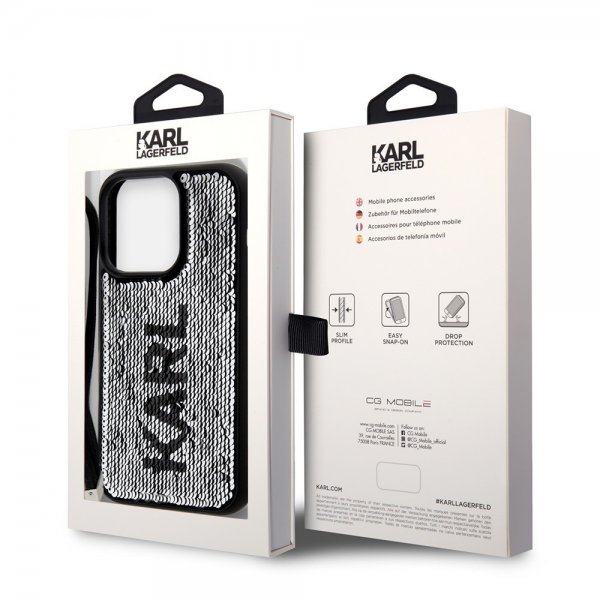 Karl Lagerfeld iPhone 15 Pro Skal Sequin Svart