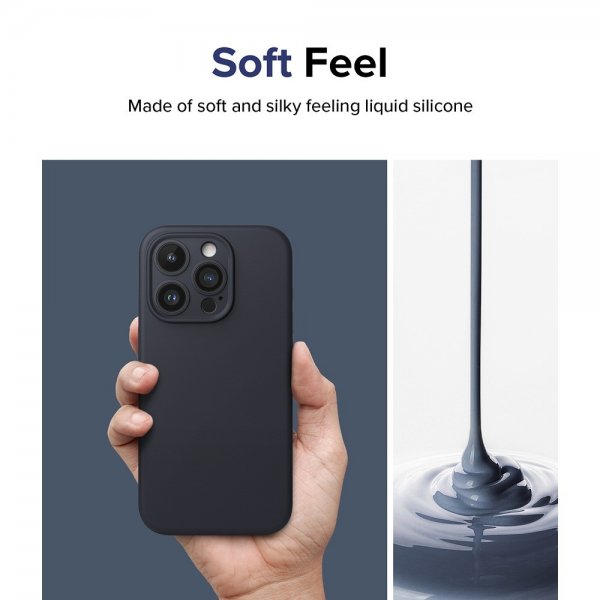Ringke iPhone 15 Pro Skal Silicone Magnetic Deep Blue