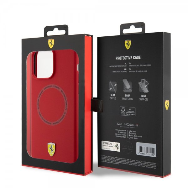 Ferrari iPhone 15 Pro Skal Silicone MagSafe Röd