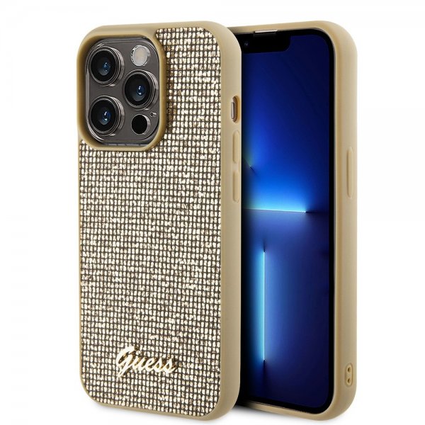 Guess iPhone 15 Pro Skal Square Mirror Guld