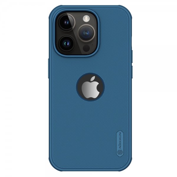 Nillkin iPhone 15 Pro Skal Super Frosted Shield Pro Logo Hole Blå