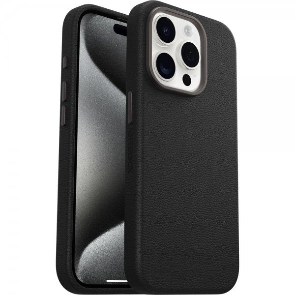 Otterbox iPhone 15 Pro Skal Symmetry Cactus Leather MagSafe Noir Ash