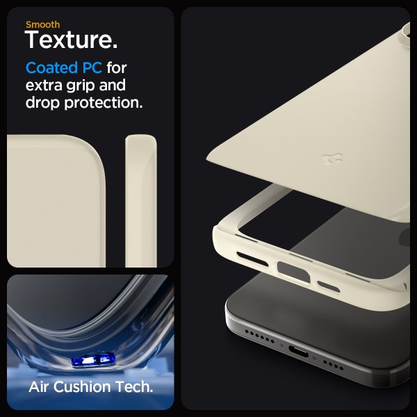 Spigen iPhone 15 Pro Skal Thin Fit Mute Beige