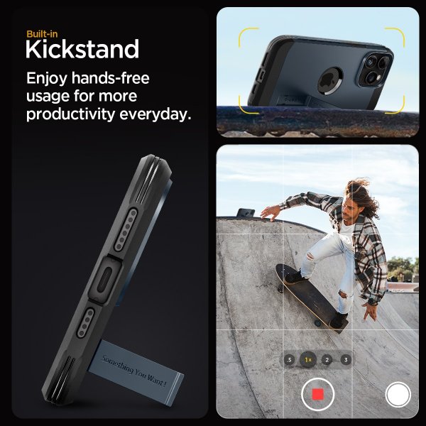 Spigen iPhone 15 Pro Skal Tough Armor MagFit Metal Slate