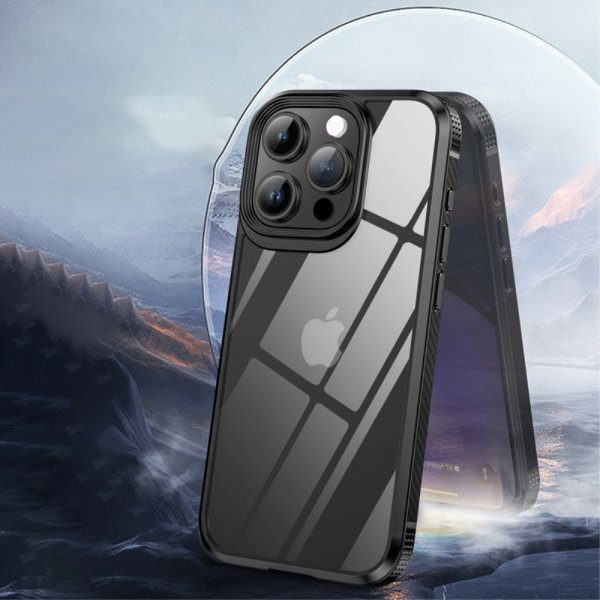 Ipaky iPhone 15 Pro Skal Transparent Baksida Blå