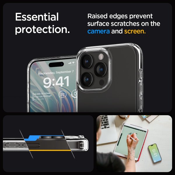 Spigen iPhone 15 Pro Skal Ultra Hybrid Crystal Clear