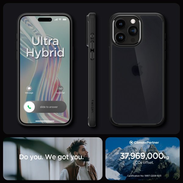 Spigen iPhone 15 Pro Skal Ultra Hybrid Frost Black