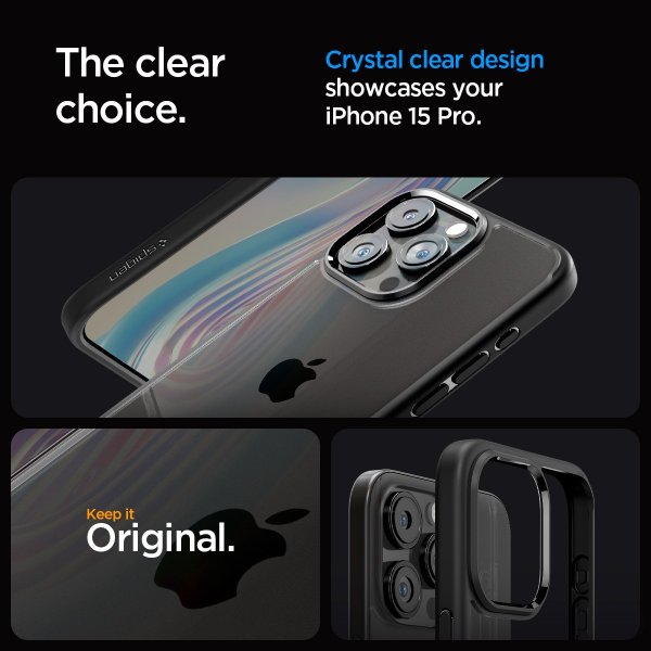 Spigen iPhone 15 Pro Skal Ultra Hybrid Matte Matte Black