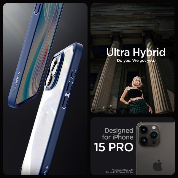 Spigen iPhone 15 Pro Skal Ultra Hybrid Navy Blue