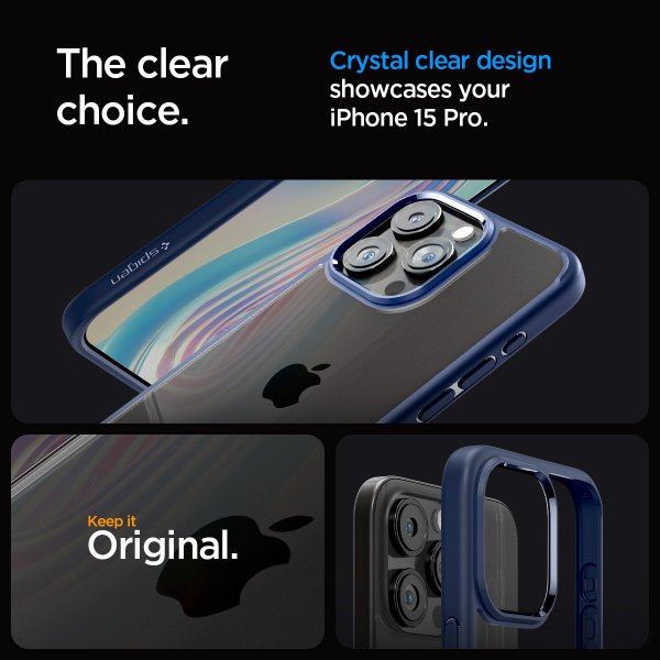 Spigen iPhone 15 Pro Skal Ultra Hybrid Navy Blue