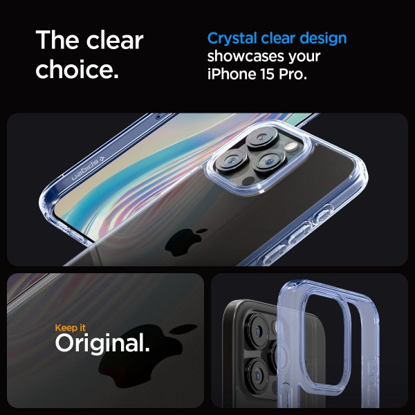 Spigen iPhone 15 Pro Skal Ultra Hybrid Sky Crystal