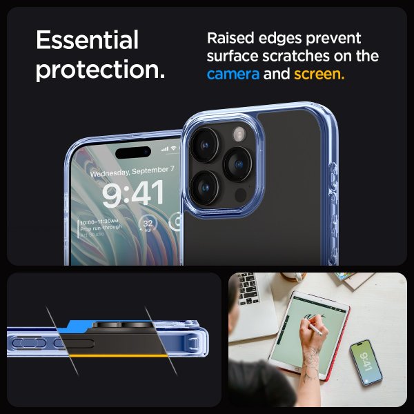 Spigen iPhone 15 Pro Skal Ultra Hybrid Sky Crystal