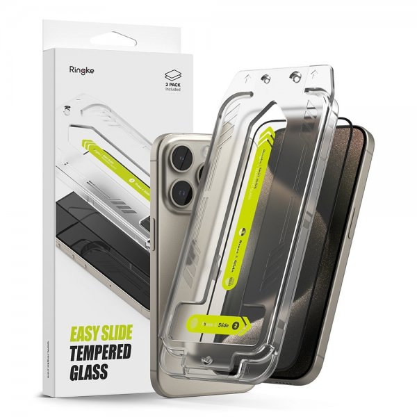 Ringke iPhone 15 Pro Skärmskydd Easy Slide 2-pack
