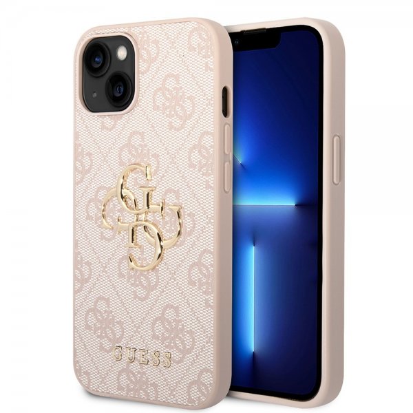 Guess iPhone 15 Skal 4G Logo Rosa