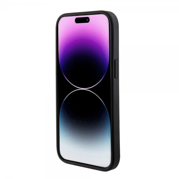 Guess iPhone 15 Skal Bottom Stripe MagSafe Svart