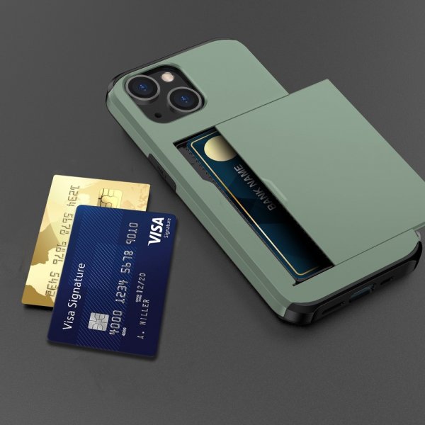 iPhone 15 Skal Card Slide Grön
