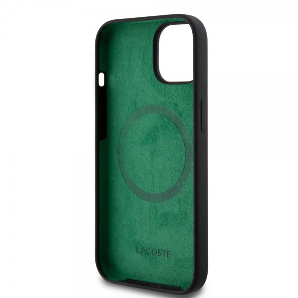 Lacoste iPhone 15 Skal Croc Logo MagSafe Svart