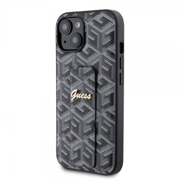 Guess iPhone 15 Skal G Cube Grip Stand Svart