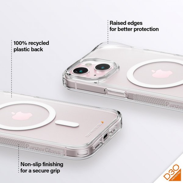PanzerGlass iPhone 15 Skal HardCase MagSafe D3O Transparent