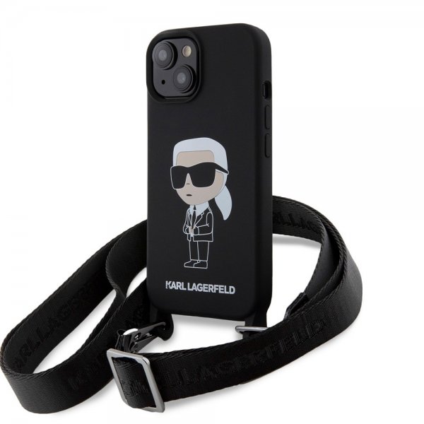 Karl Lagerfeld iPhone 15 Skal Ikonik Crossbody Svart