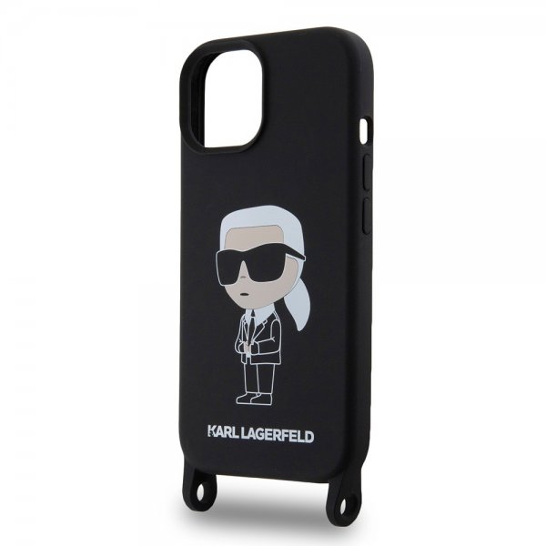 Karl Lagerfeld iPhone 15 Skal Ikonik Crossbody Svart