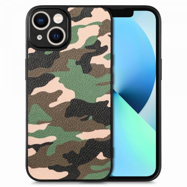 iPhone 15 Skal Kamouflage Grön