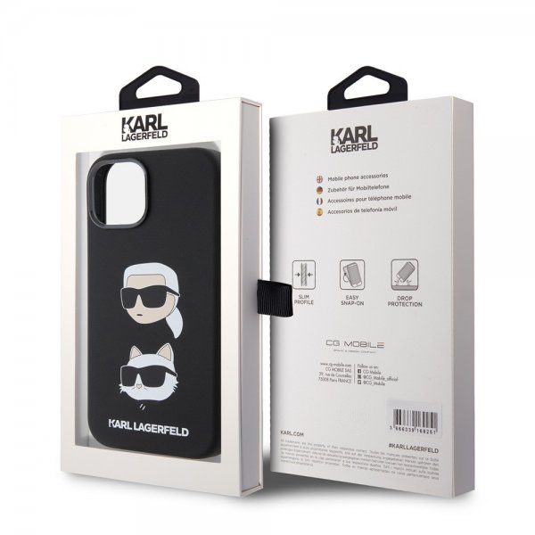 Karl Lagerfeld iPhone 15 Skal Karl & Choupette Svart