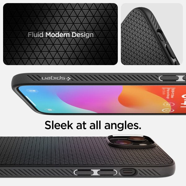 Spigen iPhone 15 Skal Liquid Air Matte Black
