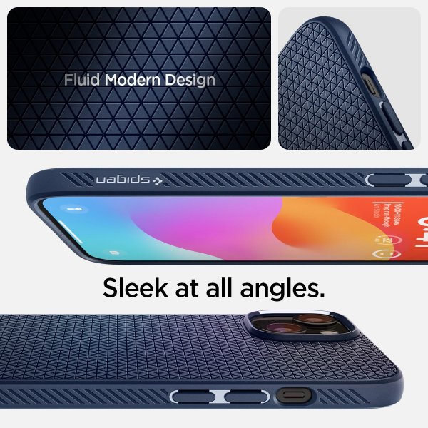 Spigen iPhone 15 Skal Liquid Air Navy Blue