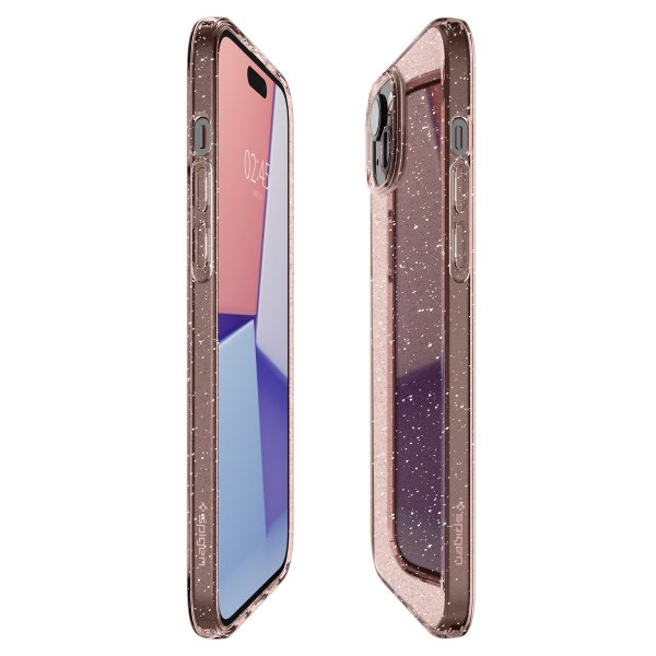 Spigen iPhone 15 Skal Liquid Crystal Glitter Rose Quartz