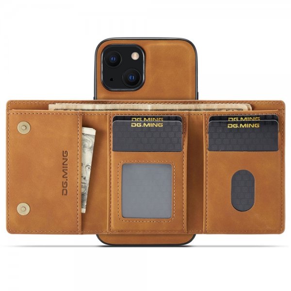 Dg.Ming iPhone 15 Skal M1 Series Löstagbar Korthållare Brun