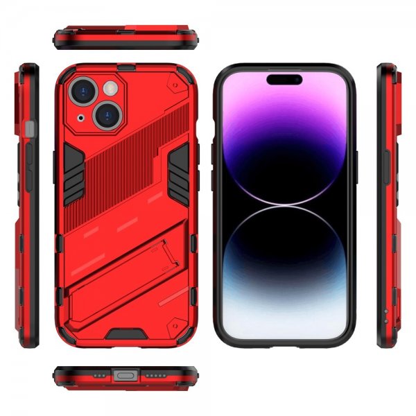 iPhone 15 Skal med Stativ Röd