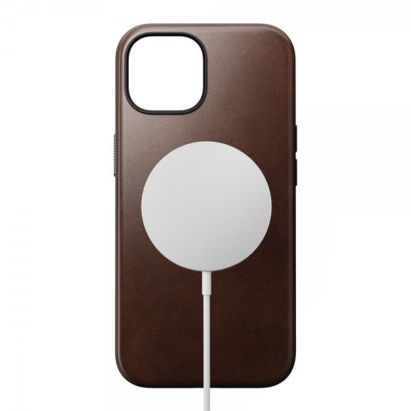 Nomad iPhone 15 Skal Modern Leather Case Horween Rustic Brown