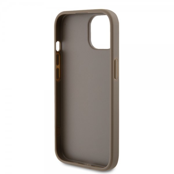 Guess iPhone 15 Skal Perforated Glitter Brun