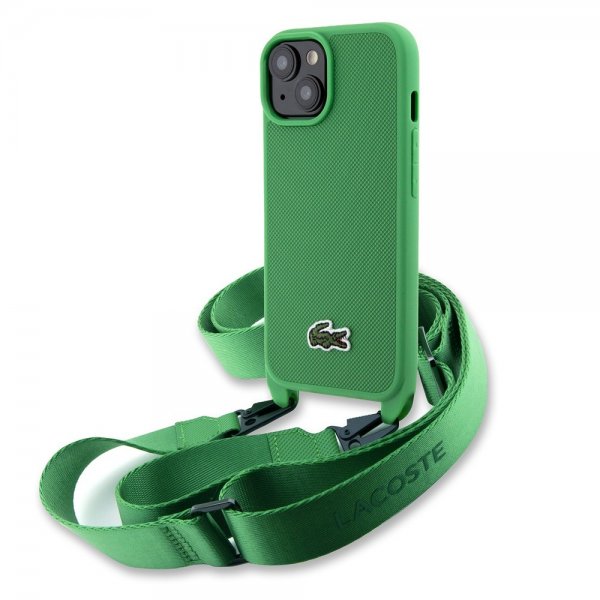 Lacoste iPhone 15 Skal Petit Pique Logo Strap Grön