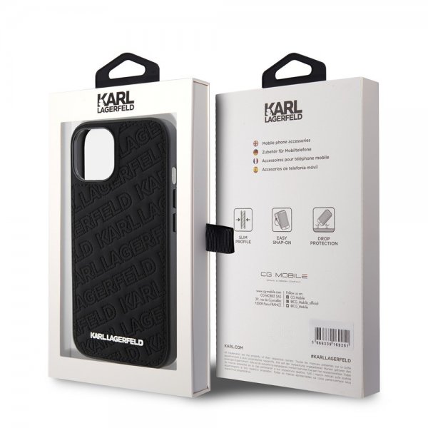 Karl Lagerfeld iPhone 15 Skal Quilted K Pattern Svart