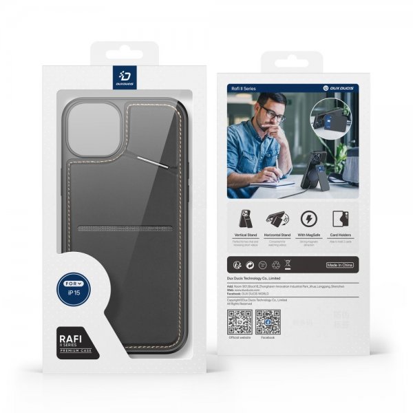 Dux Ducis iPhone 15 Skal Rafi II Series MagSafe Svart