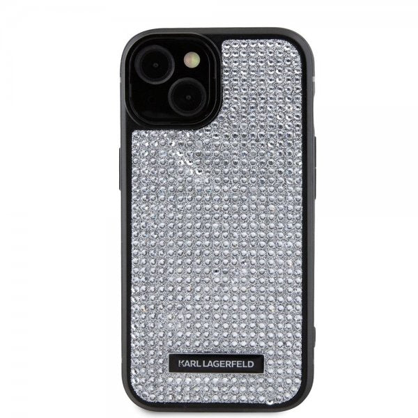 Karl Lagerfeld iPhone 15 Skal Rhinestone Silver