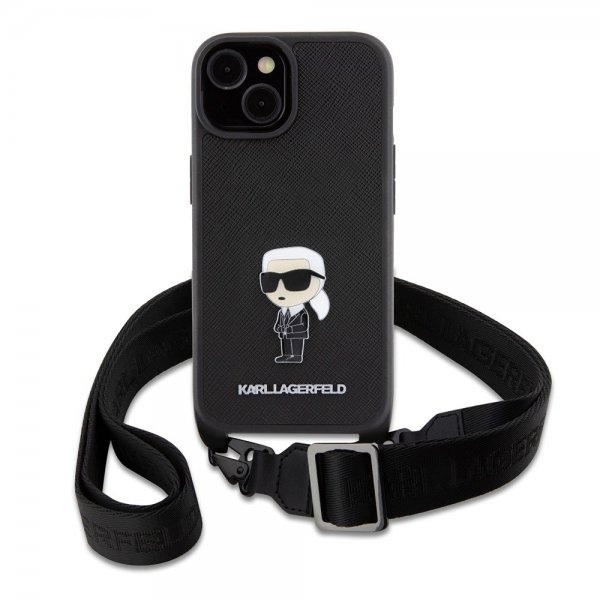 Karl Lagerfeld iPhone 15 Skal Saffiano Crossbody Svart