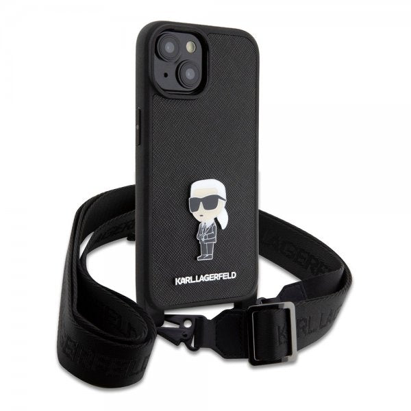 Karl Lagerfeld iPhone 15 Skal Saffiano Crossbody Svart