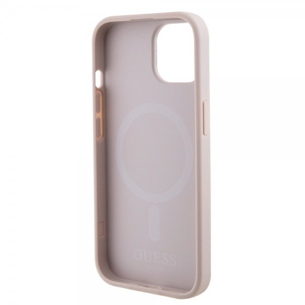 Guess iPhone 15 Skal Saffiano MagSafe Rosa