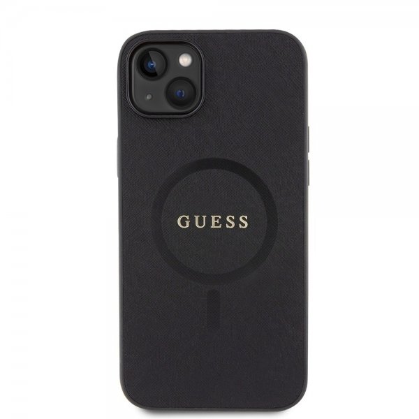 Guess iPhone 15 Skal Saffiano MagSafe Svart