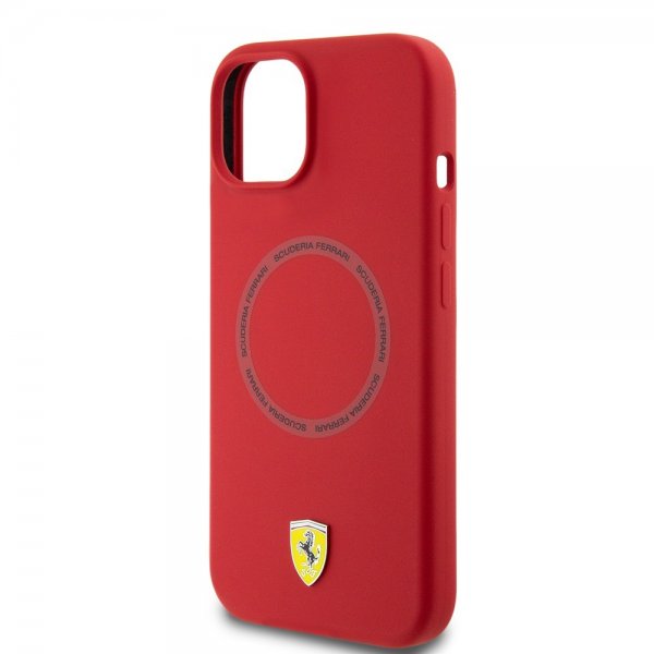 Ferrari iPhone 15 Skal Silicone MagSafe Röd