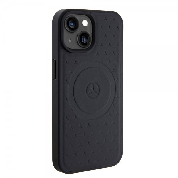 Mercedes Benz iPhone 15 Skal Star Pattern MagSafe Svart
